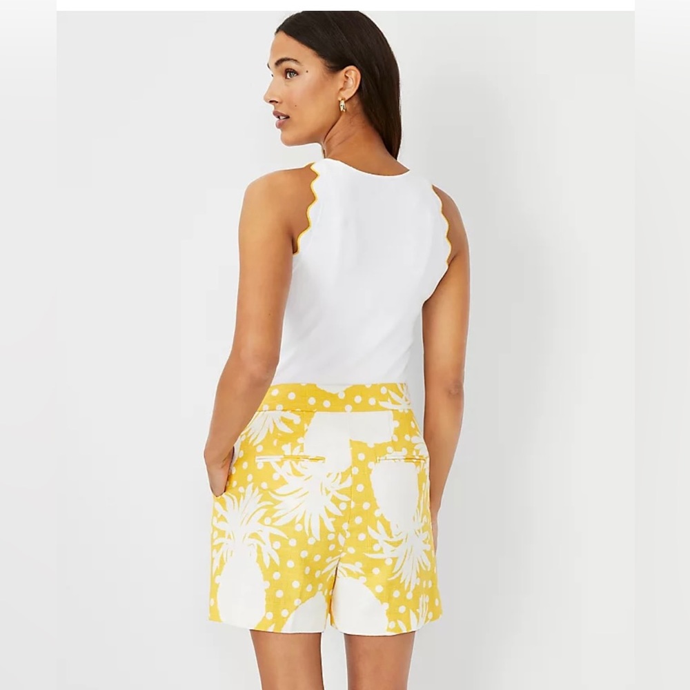 Ann Taylor high waisted shorts. Pineapple print on bright yellow. New. Size 6.